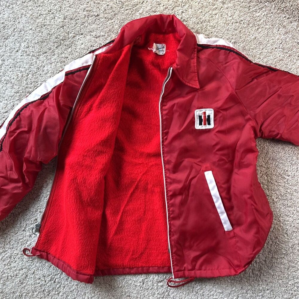 Vintage 70s International Harvester Swingster Jacket Men Medium Red Racing IH - Picture 7 of 7